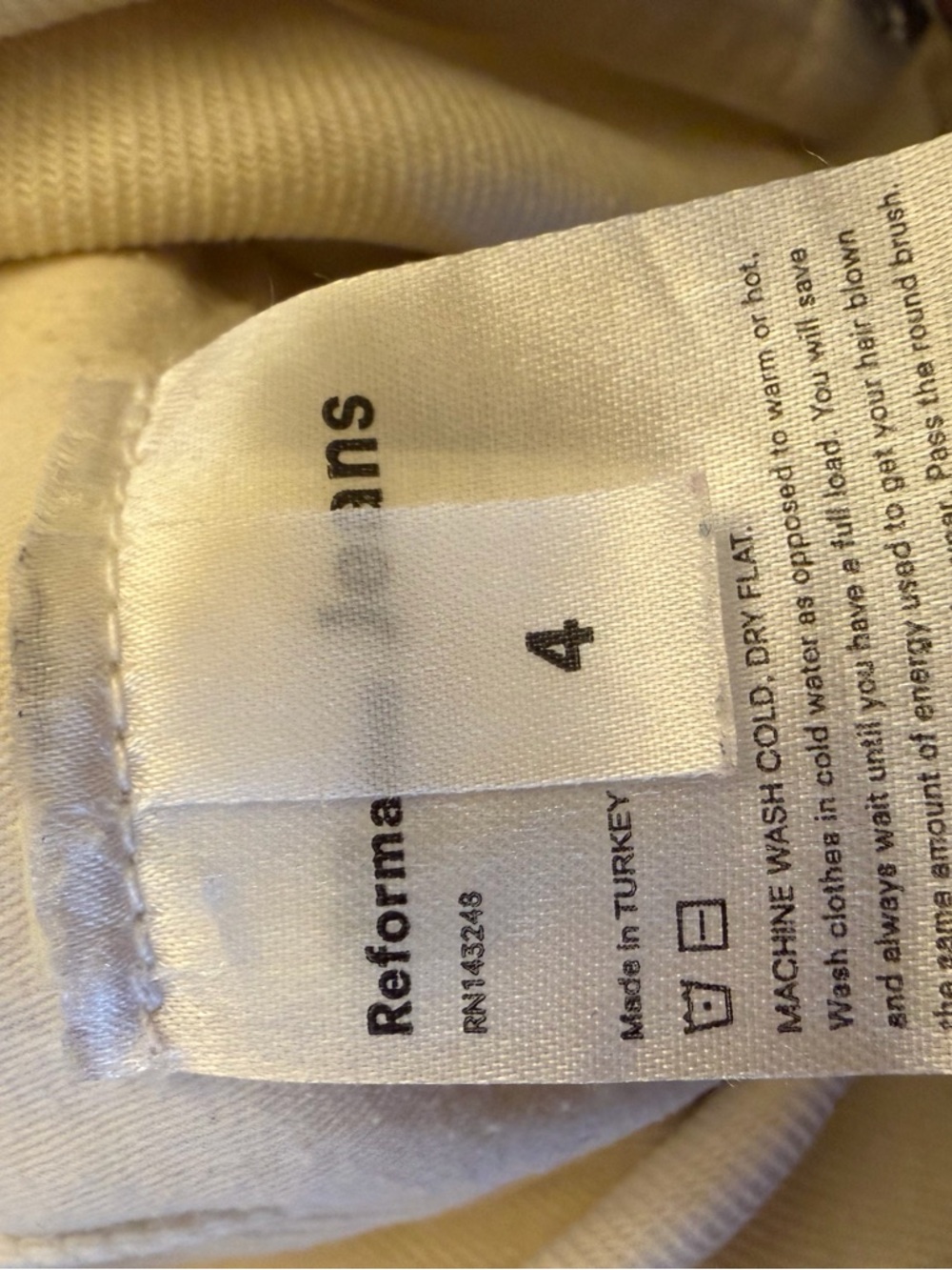 Reformation, Smith Style, Ivory Denim Overalls, Size 4 - Picture 11 of 16